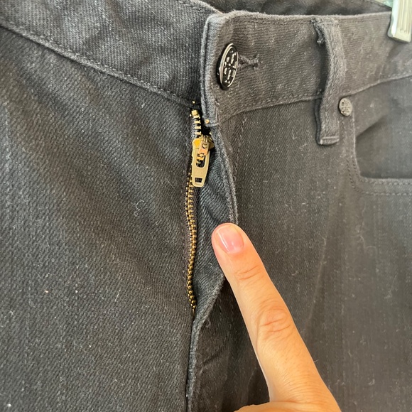 Tory Burch Sz 31 Black Super Skinny Slim Jeans Pants Pockets Logo - Picture 7 of 13